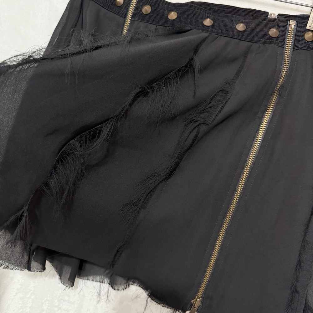 Rare Vtg Betsey Johnson Studded Zip Mini Skirt Sz 6 Indie Sleaze Y2K Grunge - Picture 7 of 10